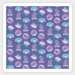 Wave of Jellies Electric Purple Sticker